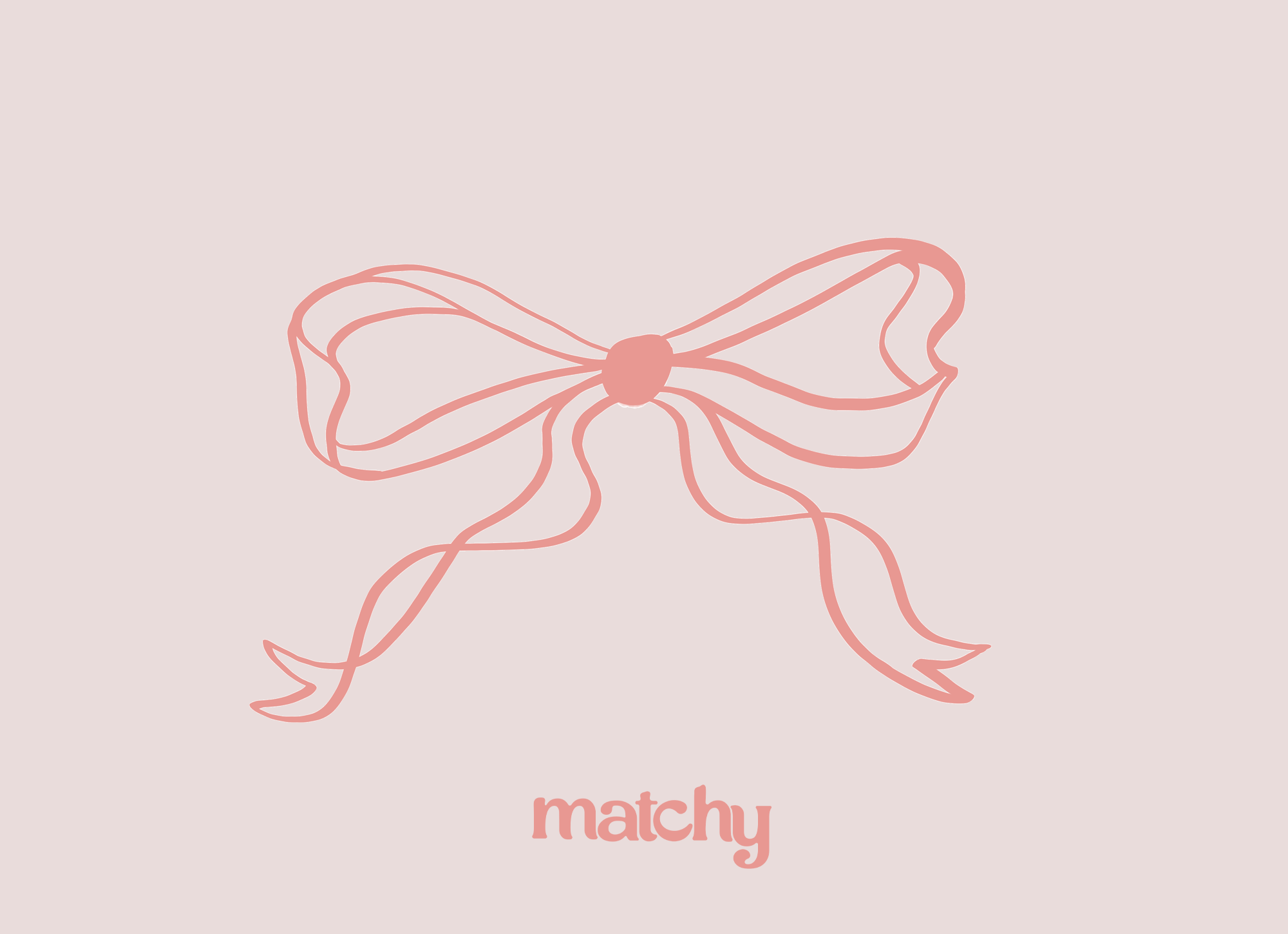 Pink line drawing of a bow above the word 'matchy' on a soft blush pink background. Matchy E-Gift Card delivered by email.